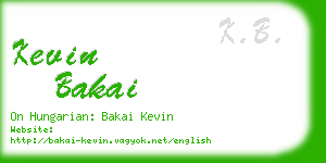 kevin bakai business card